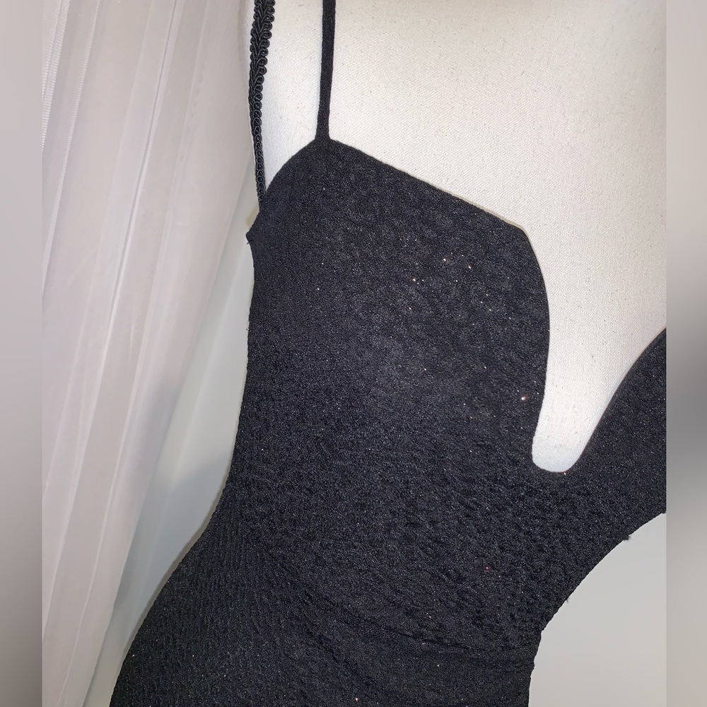 WINDSOR sparkle black vneck high cut formal prom dress size medium large 10 - Picture 10 of 13